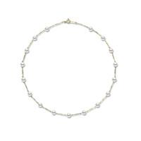 Mikimoto 18ct Yellow Gold Eighteen 5mm White Pearl Necklace
