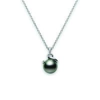 Mikimoto Necklace Black Pearl And Diamond 18ct White Gold