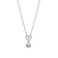 Mikimoto Necklace Heart Pearl And Diamond 18ct White Gold