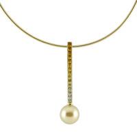 mikimoto necklace pearl and yellow saphire 18ct yellow gold d