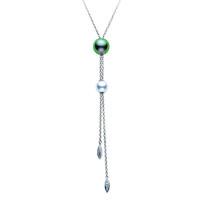 Mikimoto Necklace Tassel Drop Pearl And Diamond 18ct White Gold