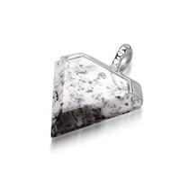 Missoma Silver Dendritic Chalcedony Shield Pendant