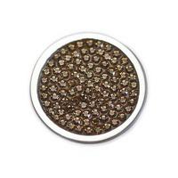 Mi Moneda \'Diamond Disc\' Rhodium Plated Champagne Cubic Zirconia 25mm Coin DD-42-S