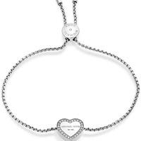 Michael Kors Heritage- Stainless Steel and Cubic Zirconia Heart Toggle Bracelet MKJ5390040