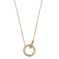 Michael Kors Gold Tone Circular Interlocking Stone Set Necklace MKJ4678710