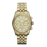 Michael Kors Gold Chronograph Date Dial Gold Plated Bracelet Watch MK5556