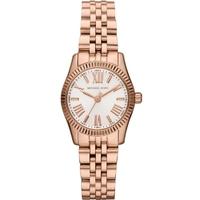 Michael Kors Ladies Rose Gold Plated Round White Dial Bracelet Watch MK3230