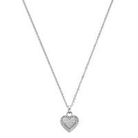 Michael Kors Heritage- Stainless Steel and Cubic Zirconia Logo Heart Pendant MKJ3970040