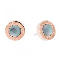 michael kors ladies rose gold plated mother of pearl logo stud earring ...