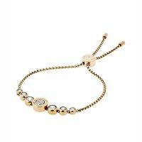 Michael Kors Brilliance Gold Tone Zirconia Slider Bracelet