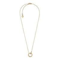 Michael Kors Gold Tone Logo Circle Pendant Necklace