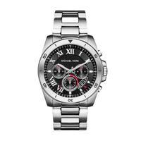 Michael Kors Gents Brecken Stainless Steel Black Dial Chronograph Watch