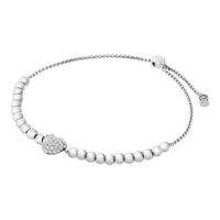 Michael Kors Brilliance Silver Tone Zirconia Heart Adjustable Bracelet