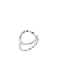 Michael Kors Brilliance Silver Tone And Zirconia Open Circle Ring