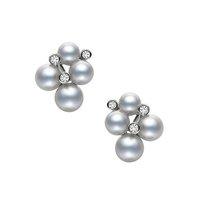 Mikimoto Ladies White Gold Bubble Pearl Earrings