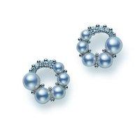 Mikimoto White Gold And Diamond Wonderland Pearl Earrings
