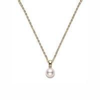 mikimoto ladies yellow gold classic 65mm pearl pendant