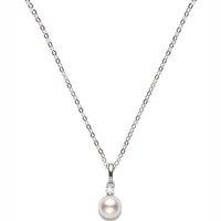 Mikimoto Ladies White Gold Pearl And Diamond Pendant