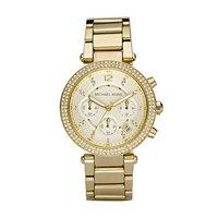 Michael Kors Ladies Parker Glitz Gold Plated Watch