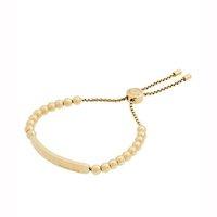Michael Kors Gold Tone Heritage Plaque Adjustable Bracelet
