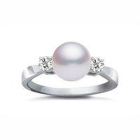 Mikimoto Ladies White Gold And Pearl And Diamond Ring