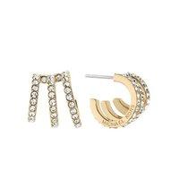 Michael Kors Brilliance Gold Tone Zirconia Cuff Earrings
