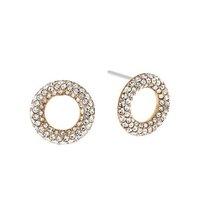 Michael Kors Brilliance Gold Tone Pave Open Circle Stud Earrings