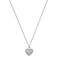 Michael Kors Heritage Silver Heart Logo Necklace