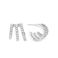 Michael Kors Brilliance Silver Tone Zirconia Cuff Earrings