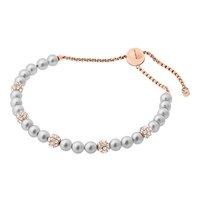 Michael Kors Fashion Rose Gold Tone And Zirconia Adjustable Pearl Bracelet