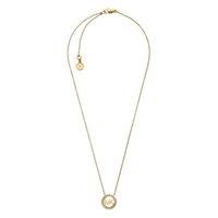 Michael Kors Logo Gold Tone Zirconia Necklace