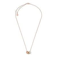 Michael Kors Iconic Tri Metal Zirconia Rondel Necklace