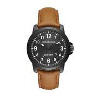 michael kors mens paxton black and brown leather watch