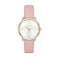 Michael Kors Ladies Portia Gold Tone Pink Leather Watch