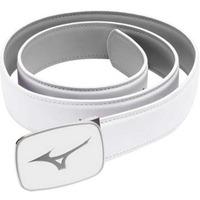 Mizuno 2017 Plain Leather Belt - White/Griffin Grey