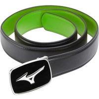 Mizuno 2017 Plain Leather Belt - Black/Classic Green