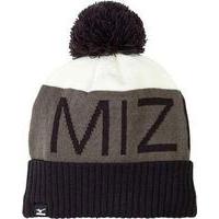 Mizuno Bobble Hat - Black / Charcoal / White