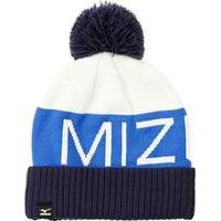 Mizuno Bobble Hat - White / Light Blue / Dark Blue