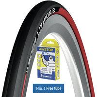 Michelin Lithion 2 Tyre Red + FREE Tube