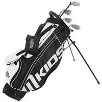 MKids Golf Junior Pro Package Set of Stand Bag, Fairway Metal Wood, 6 & 8 Irons, Pitching Wedge, SLA Putter and Headcover in Grey 65 Inch