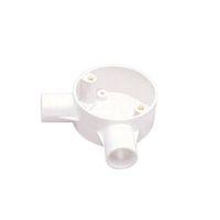 MK White 2 Way Angle Box (Dia)25mm