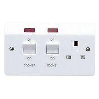 mk 45a double pole white cooker switch socket with comes with 13 a swi ...