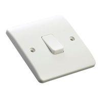 MK 10A 2-Way Single White Single Light Switch