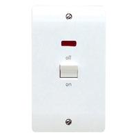 Mk logic plus 2 Gang 45A DP Switch & Neon White - E28019