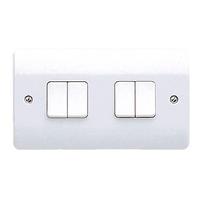 Mk logic plus 4 Gang 2 Way 10A Switch White - E28003