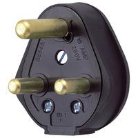 MK P153BLK Round Pin Rubber Plug Black 15A