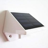 MLSLED 0.6W 4-LED White Mini Waterproof Solar Powered Fence / Wall / Garden Lamp - White