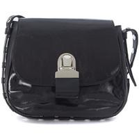 Mm6 Maison Margiela black leather shoulder bag with studs. women\'s Shoulder Bag in black
