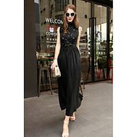 mmlj womens going out casualdaily swing dresssolid stand maxi sleevele ...