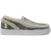 Mm6 Maison Margiela Slip on in platinum laminated leather and ecofur women\'s Slip-ons (Shoes) in gold